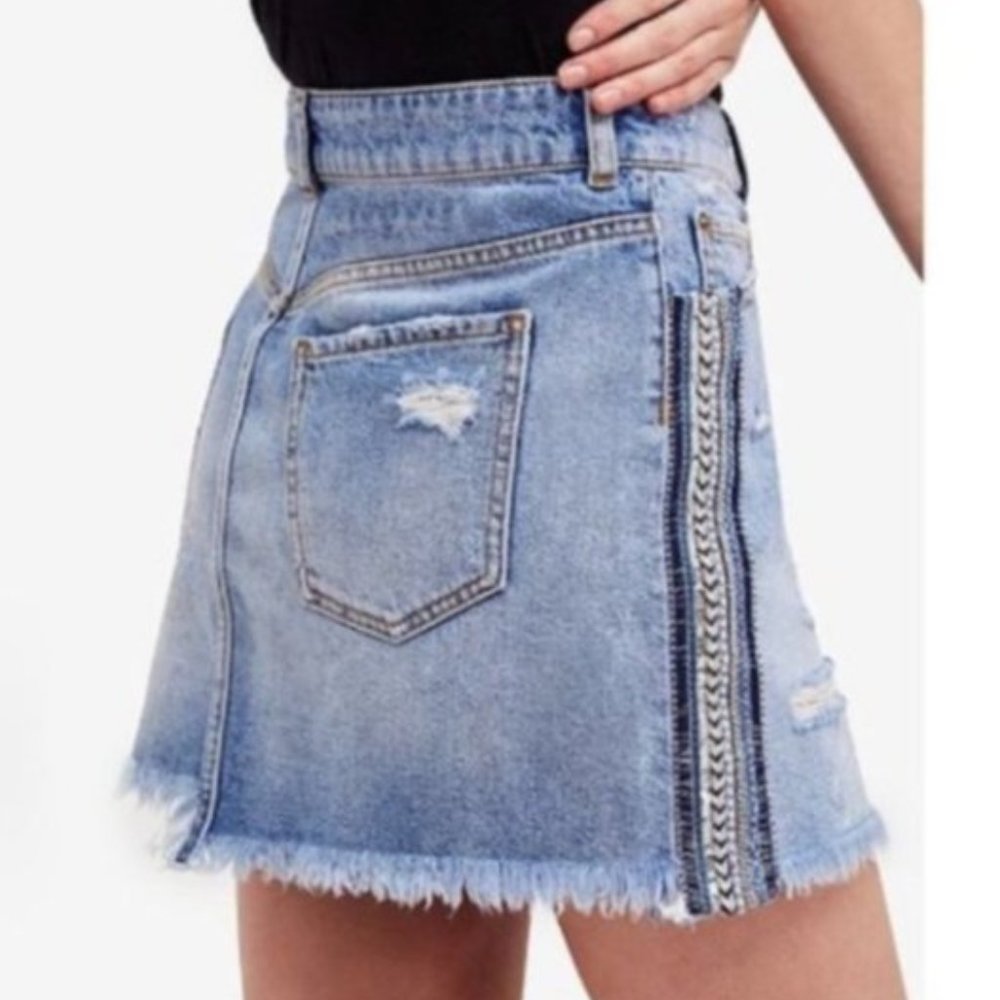 NWT Free People Side Stripe Mini Skirt